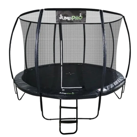 12ft JumpPRO® Xcel Black Round Trampoline with Enclosure