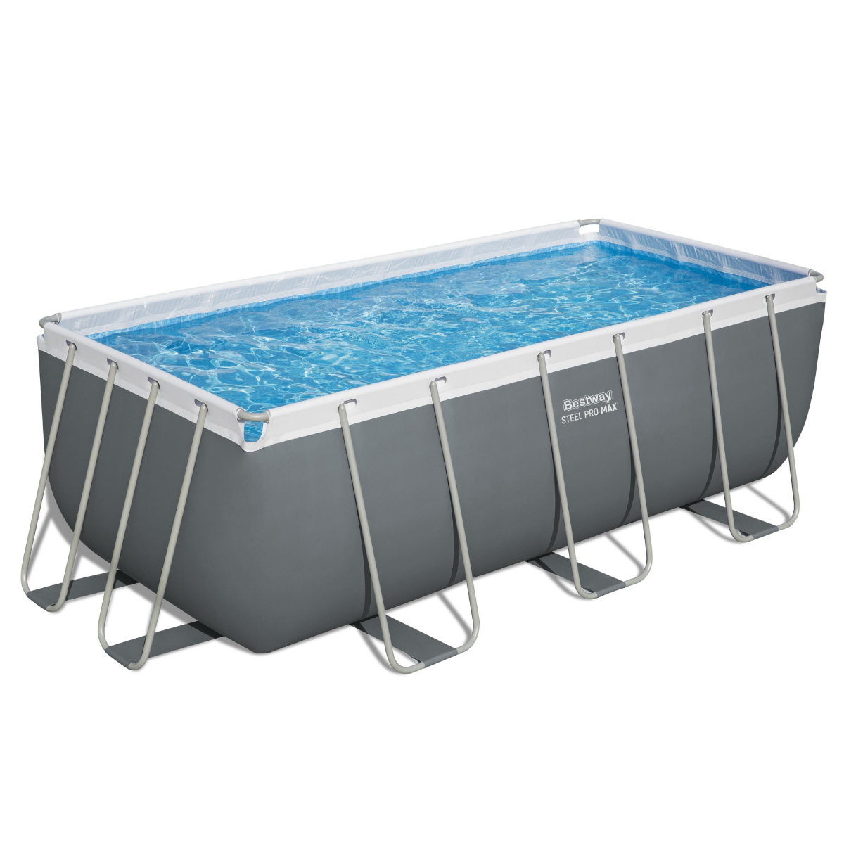 Bestway 13ft 3" x 6ft 7" x 48" Rectangular Steel Pro MAX™ Above Ground Swimming Pool, Sand Filter Pump & Accessories