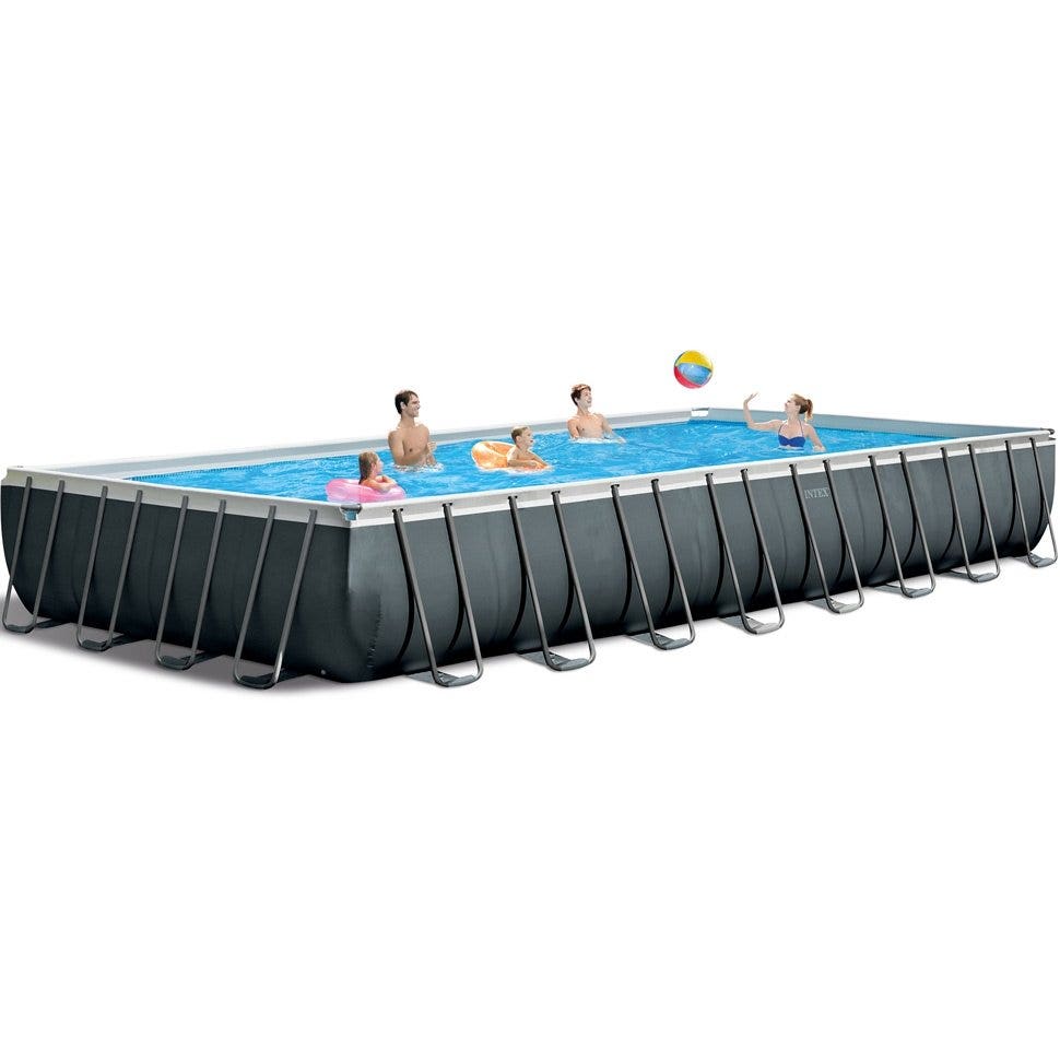 Intex 32ft x 16ft x 52" Ultra XTR Frame Rectangular Above Ground Swimming Pool with Sand Filter Pump and Accessories (26374) - NEW for 2019