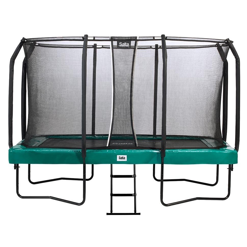 10ft x 7ft Salta Green Rectangular First Class Trampoline with Enclosure (5375G)