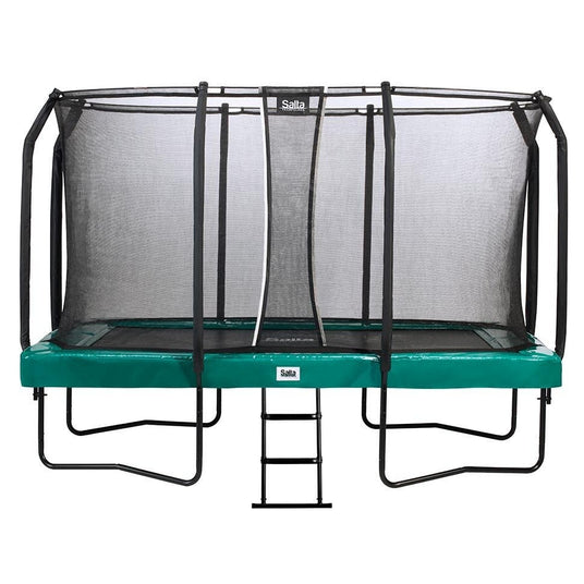 10ft x 7ft Salta Green Rectangular First Class Trampoline with Enclosure (5375G)