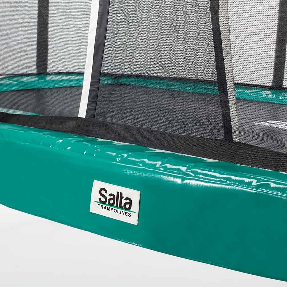 10ft x 7ft Salta Green Rectangular First Class Trampoline with Enclosure (5375G)