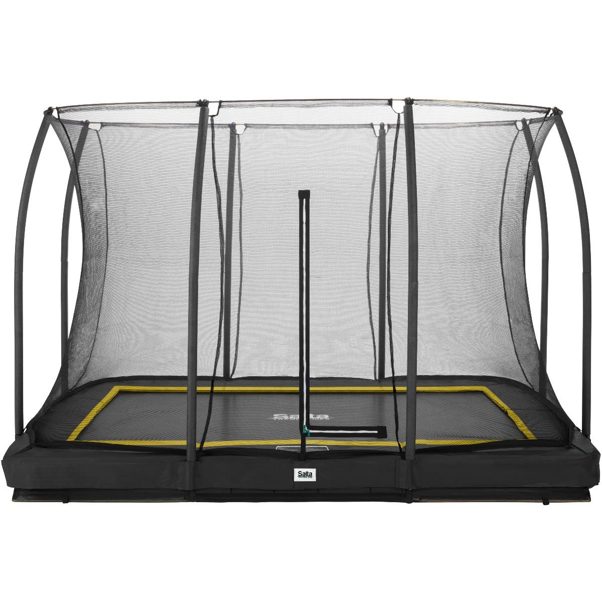 12ft x 8ft Salta Black Rectangular Comfort Edition Inground Trampoline with Enclosure