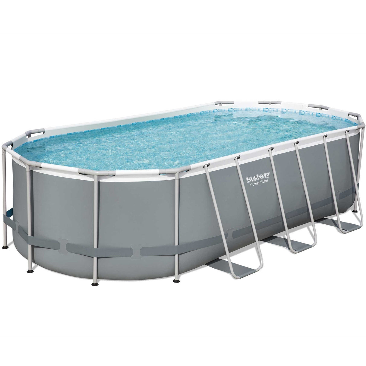 Bestway 18ft x 9ft Oval Power Steel Above Ground Swimming Pool