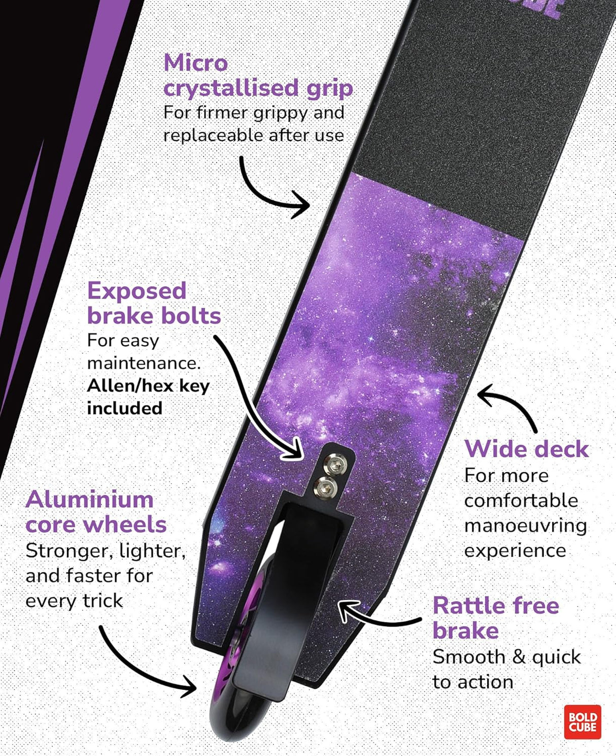 Purple - Deluxe Stunt Scooter