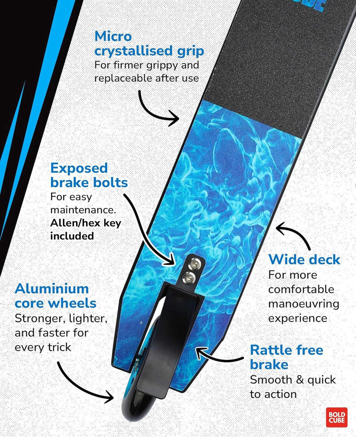 Cyan - Deluxe Stunt Scooter