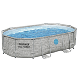Bestway 16ft x 10ft x 42" Oval Steel Pro MAX™ Splashview Above Ground Swimming Pool, Sand Filter Pump & Accessories