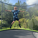 8ft JumpPRO™ Xplore Green Round Trampoline with Enclosure