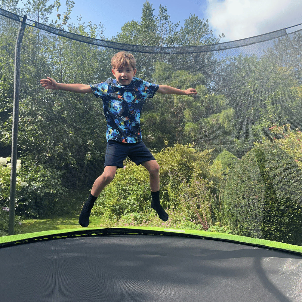 10ft x 7ft JumpPRO® Xplore Green Rectangular Trampoline with Enclosure