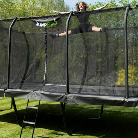 23ft x 10ft JumpPRO™ Xtra Giant Black Rectangular Trampoline - ** Plus 2 Free Trampoline Goals! **