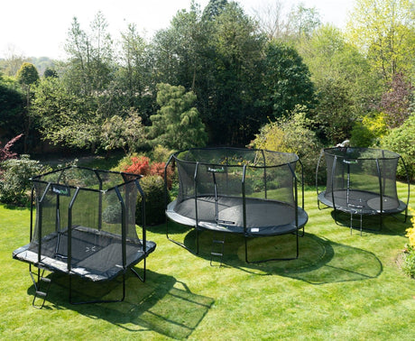 10ft JumpPRO™ Xcel Black Round Trampoline with Enclosure