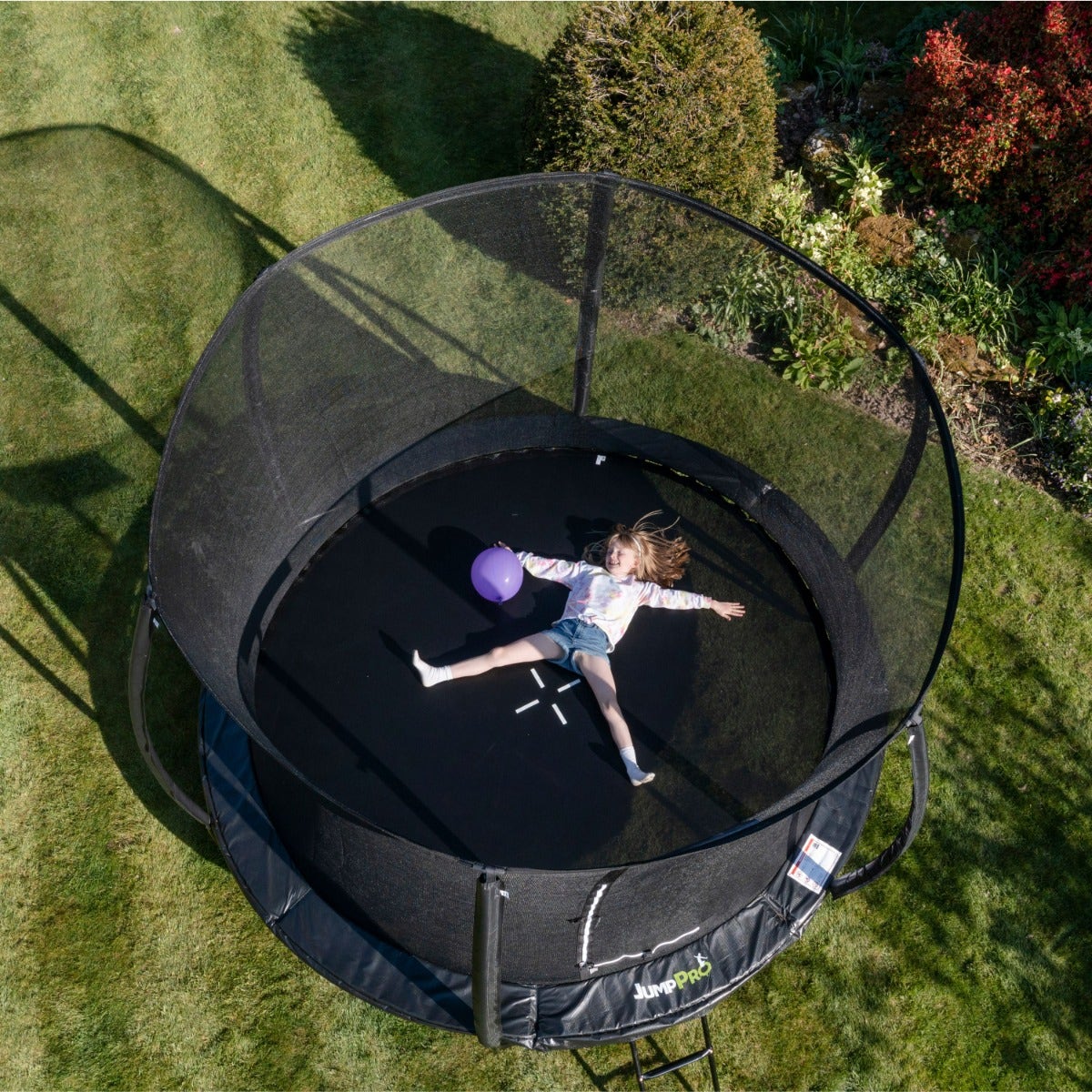 10ft JumpPRO™ Xcel Black Round Trampoline with Enclosure