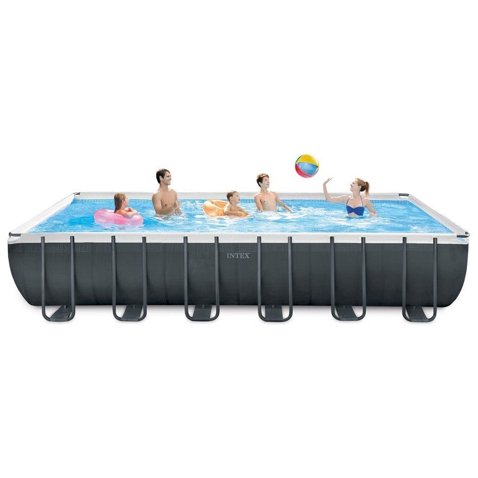 Intex 24ft x 12ft x 52" Ultra XTR Frame Rectangular Above Ground Swimming Pool with Sand Filter Pump and Accessories (26364) - NEW for 2019