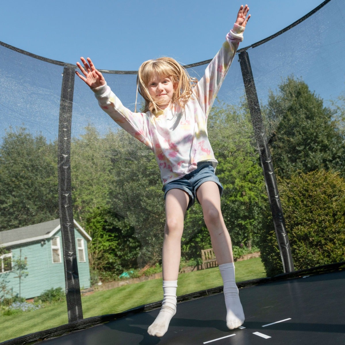 10ft JumpPRO™ Xcel Black Round Trampoline with Enclosure
