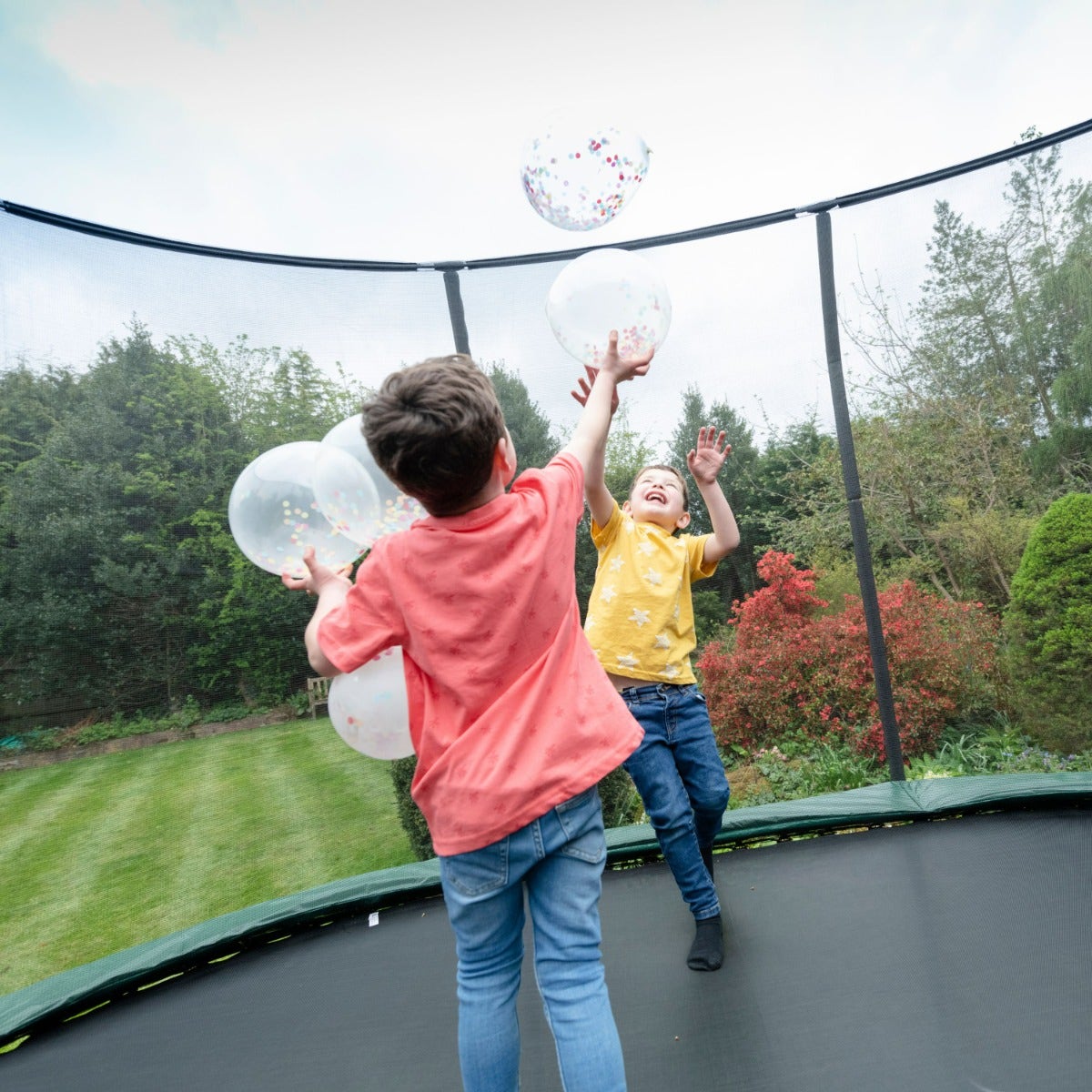 10ft x 7ft JumpPRO™ Xcite Green Oval Trampoline with Enclosure