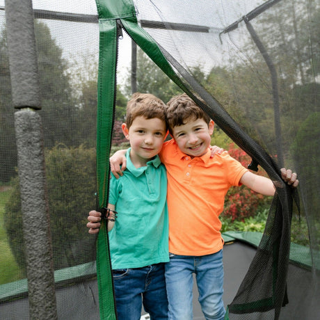 14ft JumpPRO™ Xcite Green Round Trampoline with Enclosure