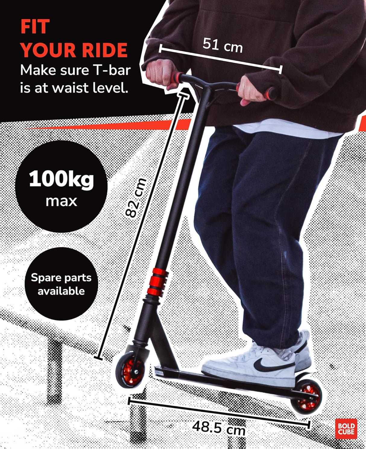 Black - Deluxe Stunt Scooter