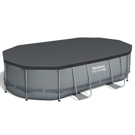 Bestway 16ft x 10ft x 42" Oval Steel Pro MAX Above Ground Swimming Pool, Filter Pump & Accessories