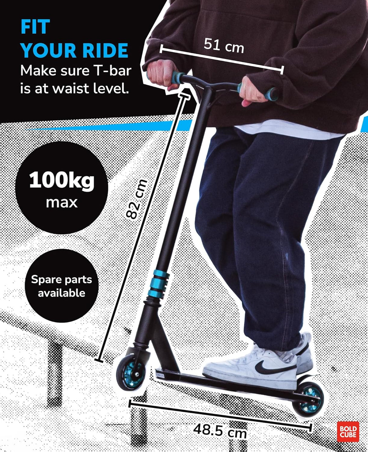 Cyan - Deluxe Stunt Scooter