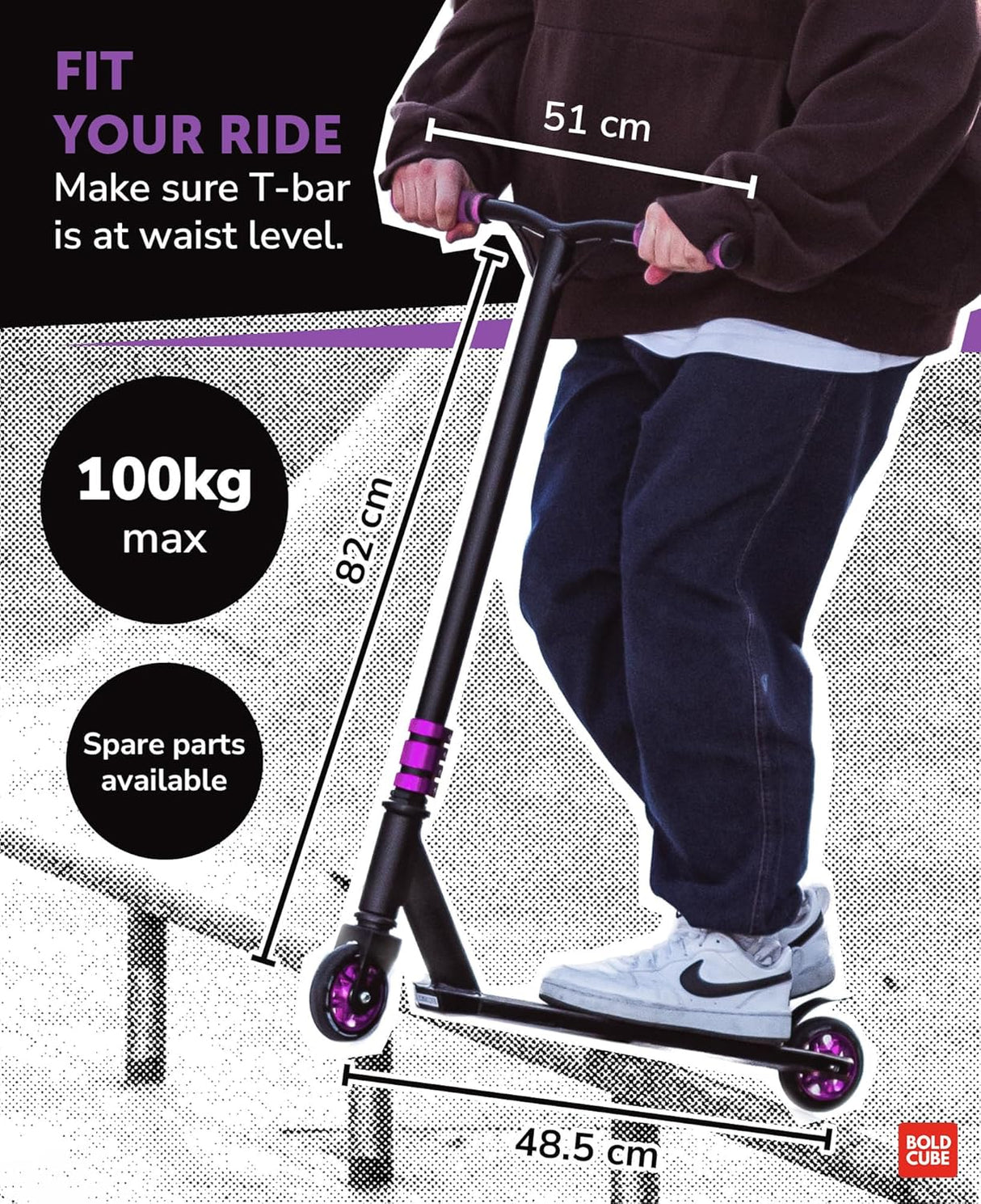 Purple - Deluxe Stunt Scooter