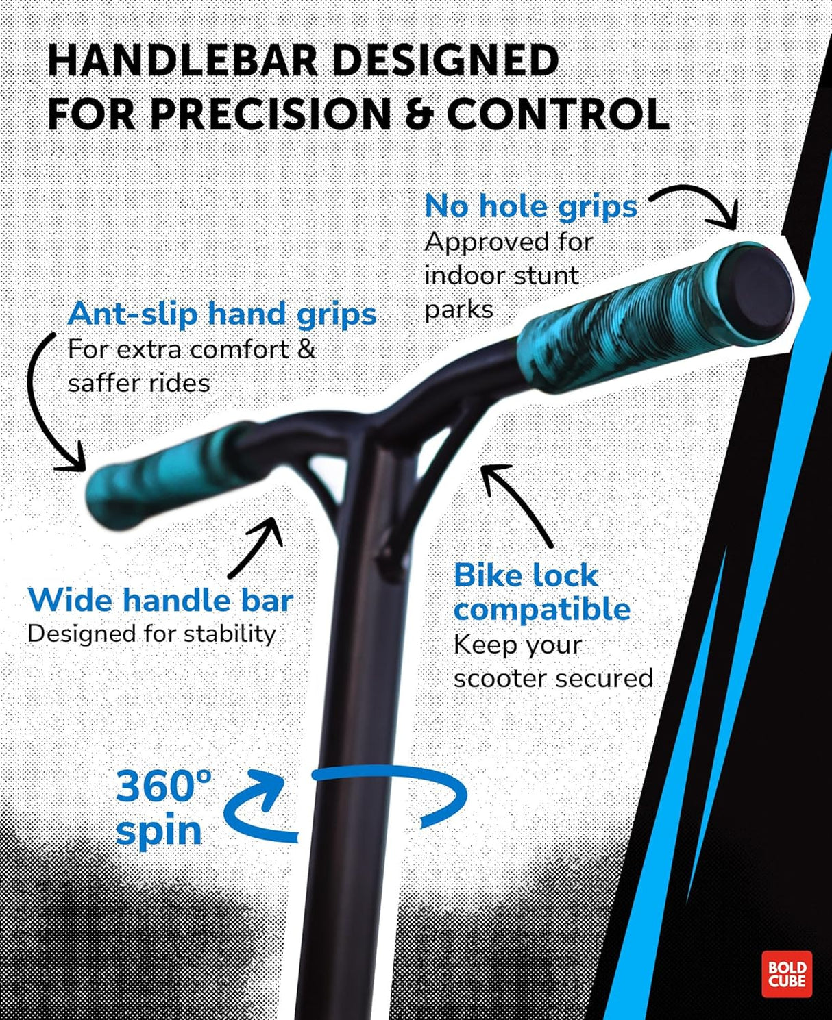 Cyan - Deluxe Stunt Scooter