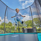 12ft x 8ft Salta Green Rectangular Comfort Edition Inground Trampoline with Enclosure