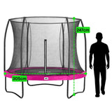 10ft Salta Pink Round Comfort Edition Trampoline with Enclosure