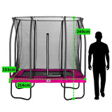 7ft x 5ft Salta Pink Rectangular Comfort Edition Trampoline with Enclosure