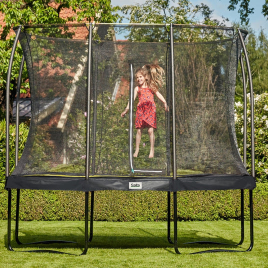 12ft x 8ft Salta Black Rectangular Comfort Edition Trampoline with Enclosure