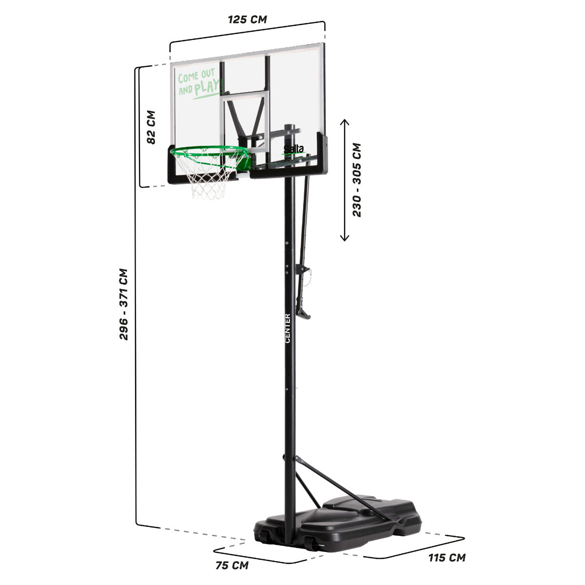 Salta Centre Freestanding Basketball Hoop