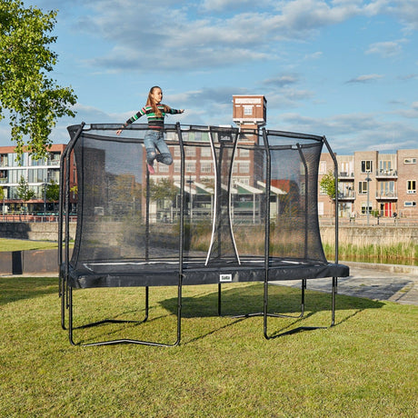 13ft x 8ft Salta Black Rectangular Premium Edition Trampoline with Enclosure