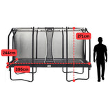 13ft x 8ft Salta Black Rectangular Premium Edition Trampoline with Enclosure