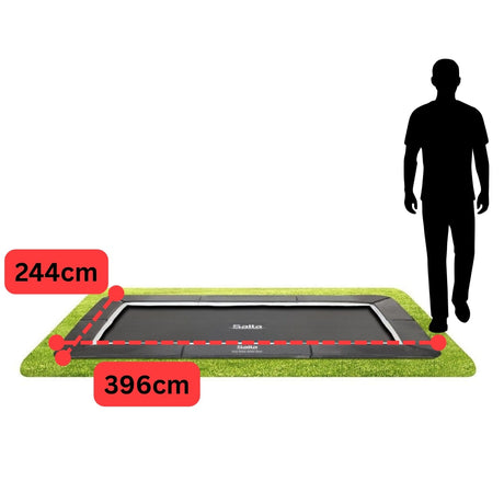 13ft x 8ft Salta Royal Baseground Black Rectangular Trampoline