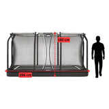 13ft x 8ft Salta Black Royal Baseground Rectangular Trampoline with Enclosure