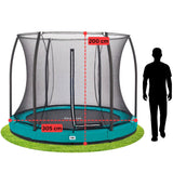 10ft Salta Green Comfort Edition InGround Round Trampoline with Enclosure