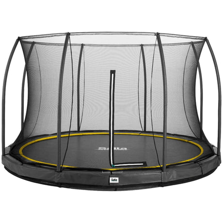 14ft Salta Black Comfort Edition InGround Round Trampoline with Enclosure