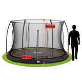 14ft Salta Black Comfort Edition InGround Round Trampoline with Enclosure