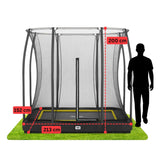 7ft x 5ft Salta Black Rectangular Comfort Edition Inground Trampoline with Enclosure