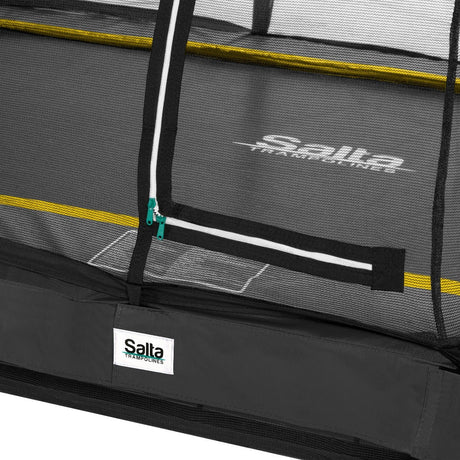 12ft x 8ft Salta Black Rectangular Comfort Edition Inground Trampoline with Enclosure