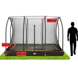 10ft x 7ft Salta Black Rectangular Comfort Edition Inground Trampoline with Enclosure