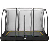12ft x 8ft Salta Black Rectangular Comfort Edition Inground Trampoline with Enclosure