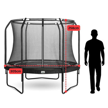 10ft Salta Black Round Premium Edition Trampoline with Enclosure
