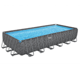 Bestway 24ft x 12ft x 52" Rectangular APX 365 Above Ground Swimming Pool, Polysphere Filter Pump & Accessories
