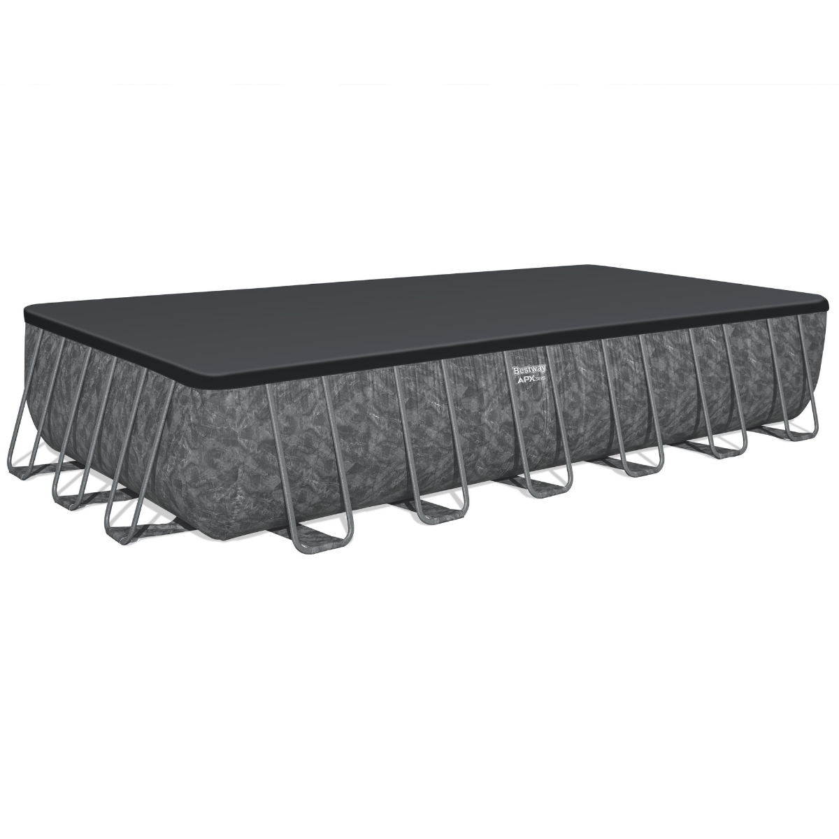 Bestway 24ft x 12ft x 52" Rectangular APX 365 Above Ground Swimming Pool, Polysphere Filter Pump & Accessories