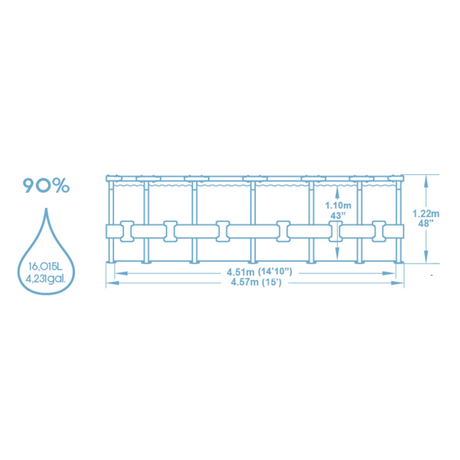 Bestway 15ft x 48" Steel Pro MAX Round Above Ground Swimming Pool