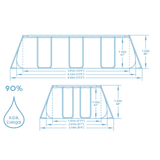 Bestway 13ft 6" x 6ft 7" x 48" Rectangular Steel PRO Max Above Ground Swimming Pool, Filter Pump & Accessories