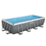 Bestway 18ft x 9ft x 48" Rectangular Steel Pro MAX™ Above Ground Swimming Pool, Sand Filter Pump & Accessories