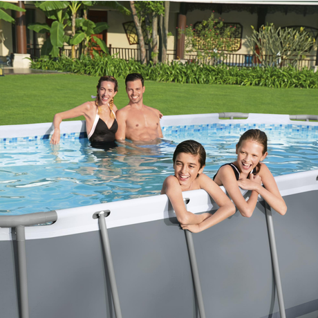 Bestway 14ft x 8ft 2" x 39.5" Oval Steel Pro Max Above Ground Swimming Pool, Filter Pump & Accessories