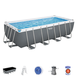 Bestway 16ft x 8ft x 48" Rectangular Steel Pro MAX Above Ground Swimming Pool, Filter Pump & Accessories