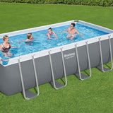 Bestway 16ft x 8ft x 48" Rectangular Steel Pro MAX Above Ground Swimming Pool, Sand Filter Pump & Accessories